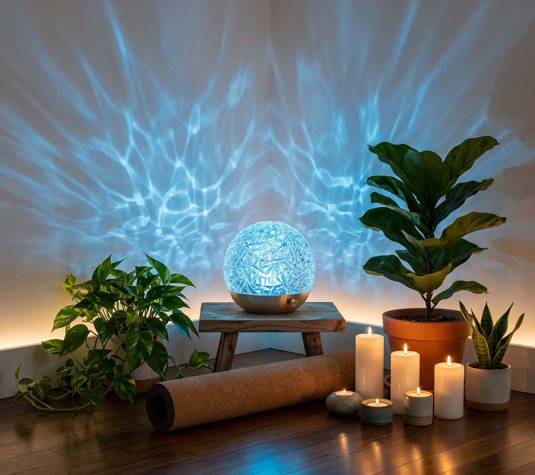 Ocean Projector Night Light — LED Crystal Mood Lamp for Bedroom, 16 Colors, Aesthetic Wave Lamp